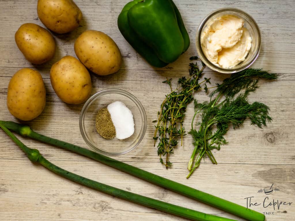 Ingredients for potato salad