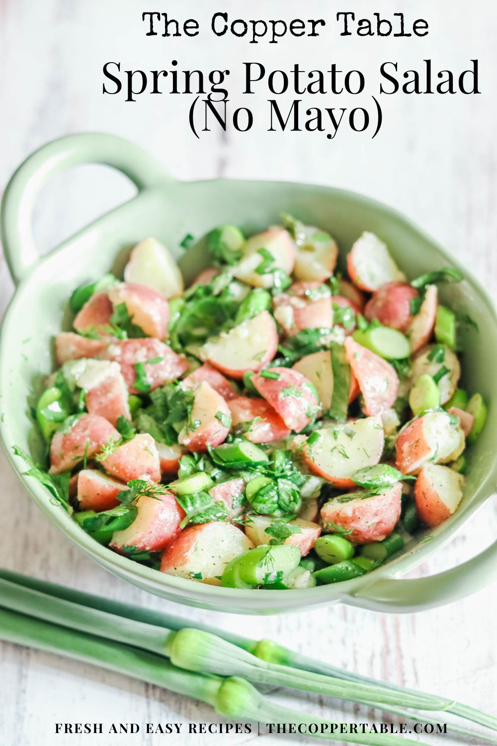 Spring Potat Spring Potato Salad with Leek Scapes - The Copper Table