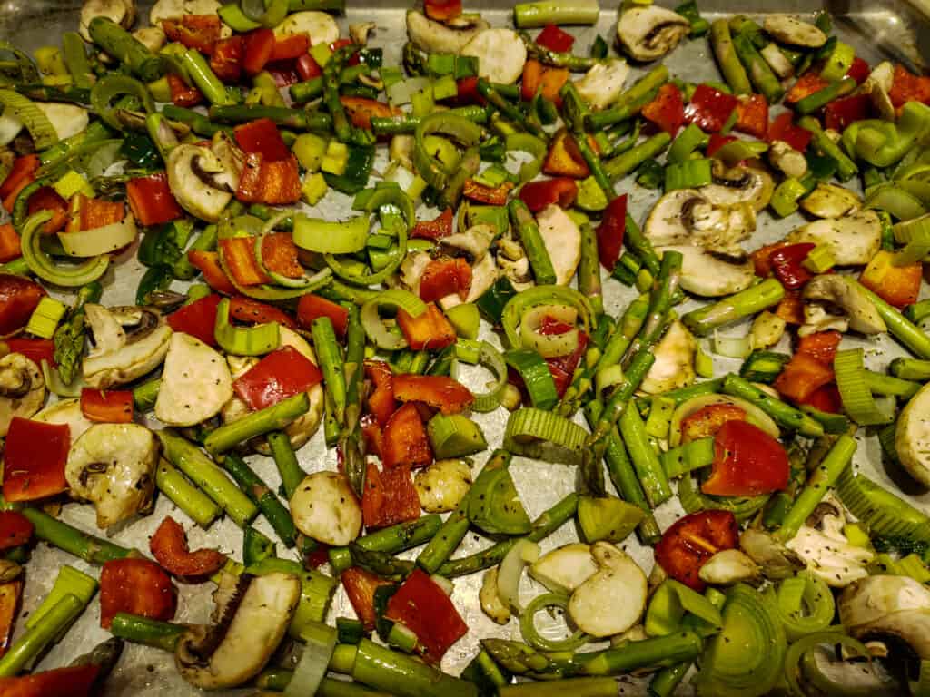 sheet pan of vegetables