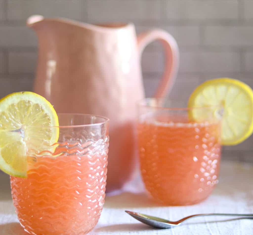 glasses of lemonade with spoon