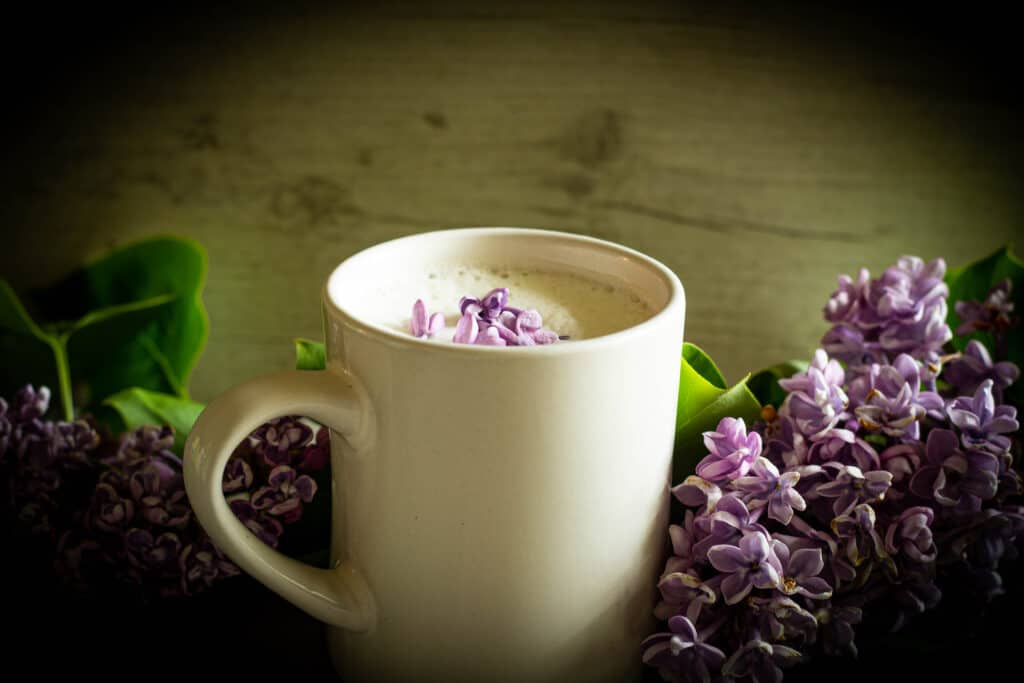 Cup of London Fog with Lilac Milk