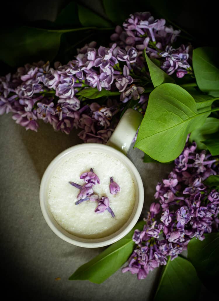 London Fog in a teacup with lilacs