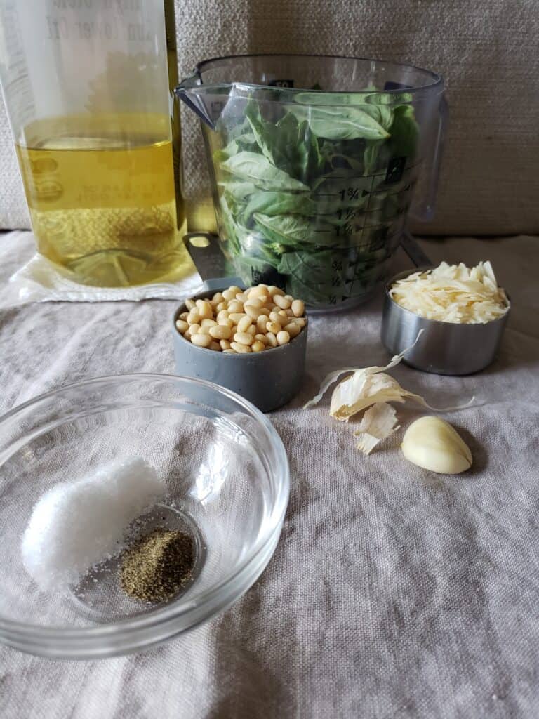 photo of pesto ingredients.