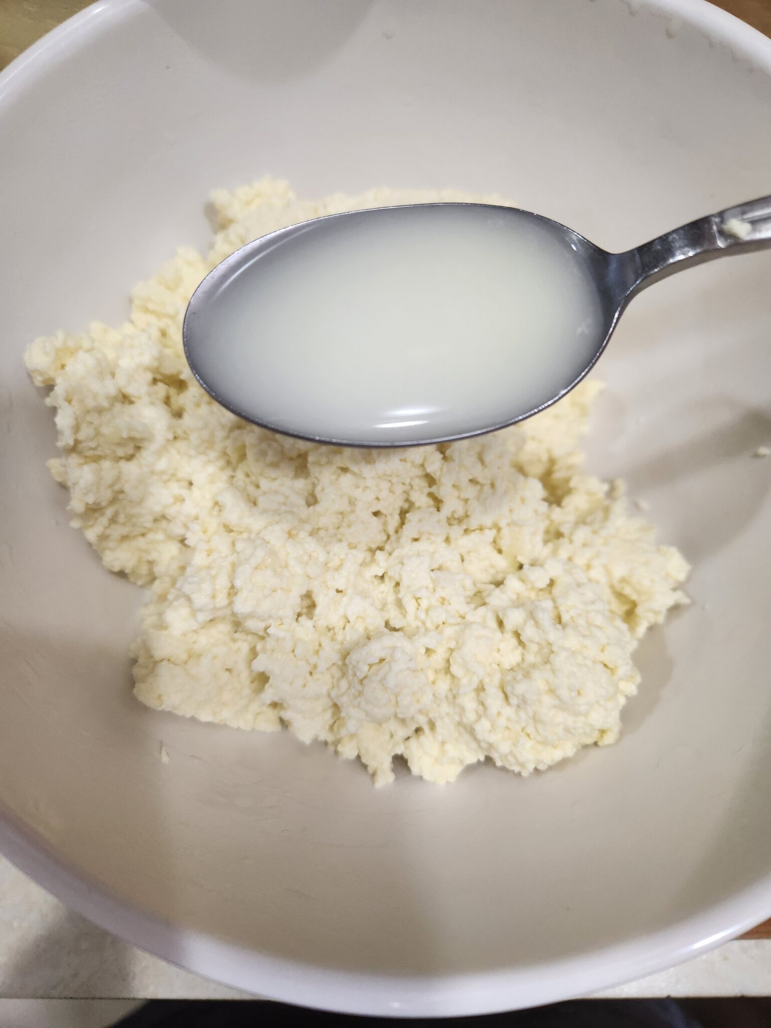 Add Ricotta Cheese To Homemade Whole Milk Ricotta Cheese