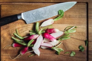 radishes cut in half.