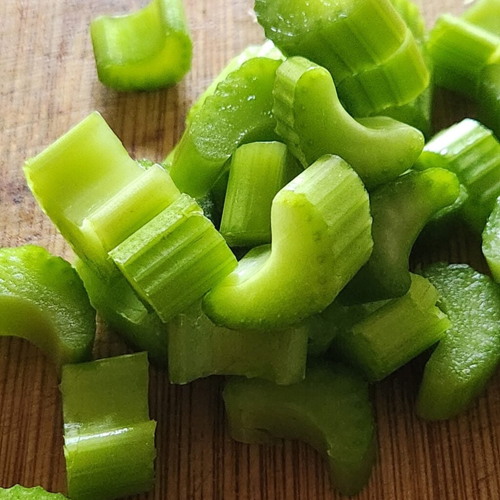 Sliced celery.